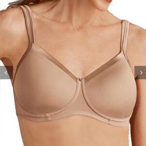 Amoena Lara Satin Padded Wire-Free Mastectomy Bra (44214) - Nude 42B